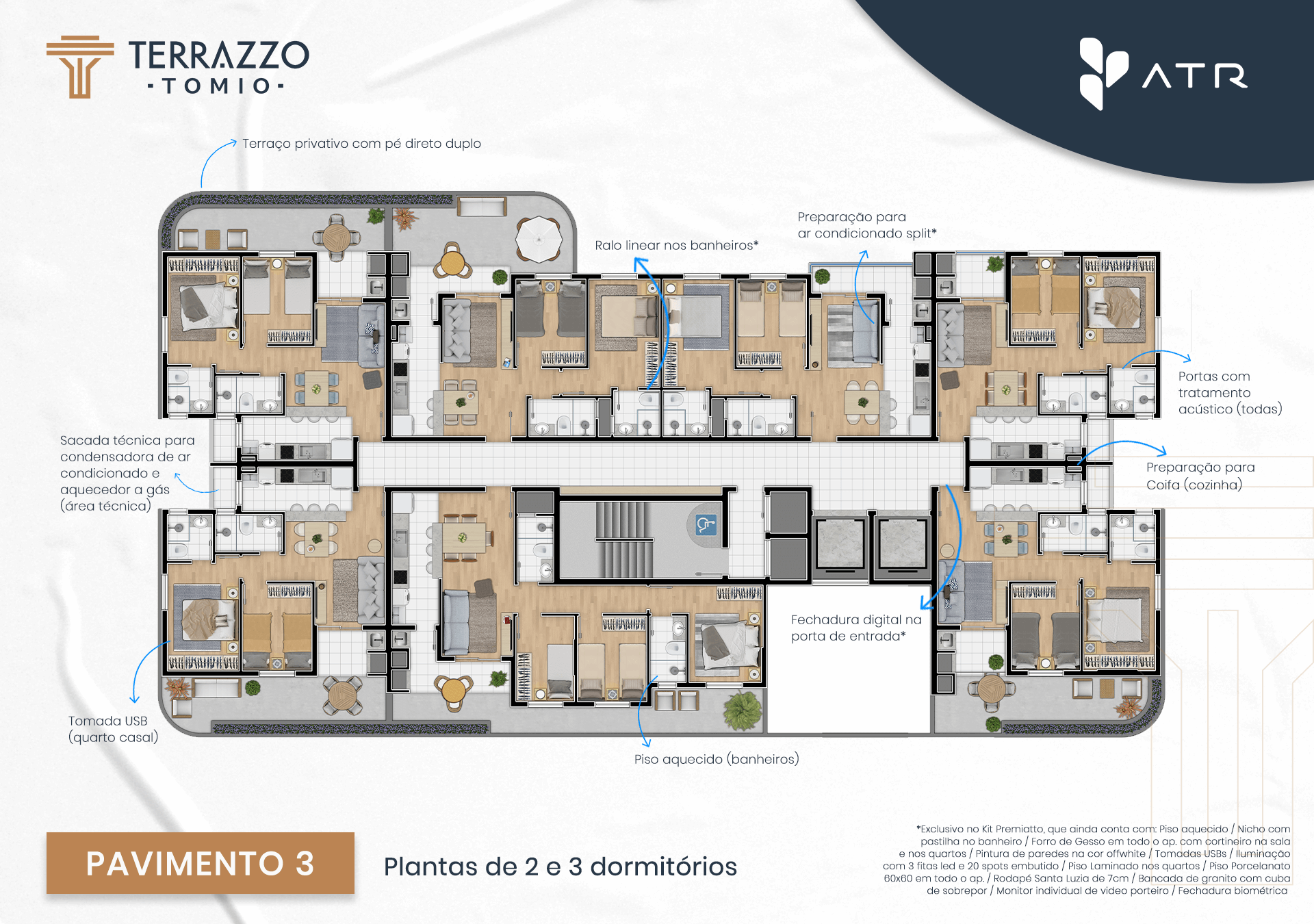 Apartamento à venda no Empreendimento Terrazzo Tomio em fase final de obra,  com entrega para 09/23 - São Pedro, São José dos Pinhais, PR - Capriatti